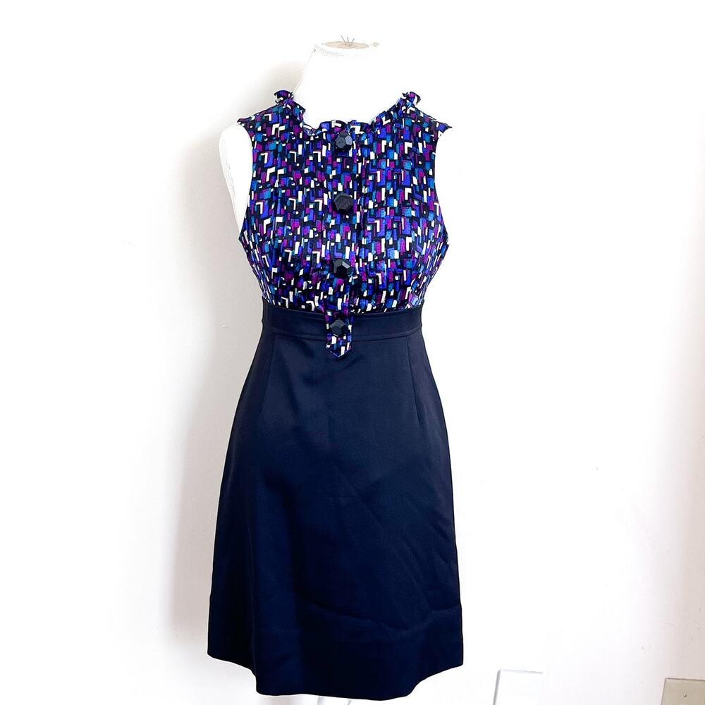 Bergdorf Goodman Shoshanna Dress Womens 8 Black Silk‎ Retro Old Money Luxury